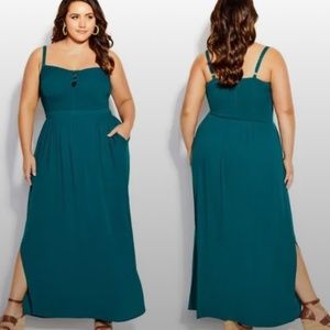 City Chic Teal Riviera Maxi Dress size 18
